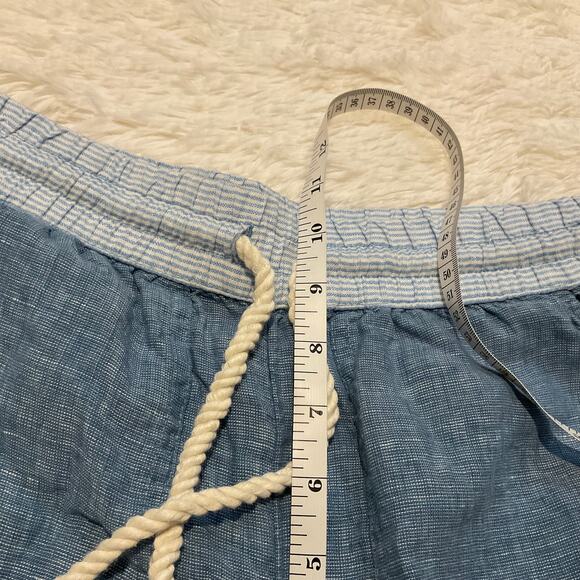 Lou & Grey 100% Linen Blue Chambray Pull On Casual Shorts - Size XS - Picture 7 of 8